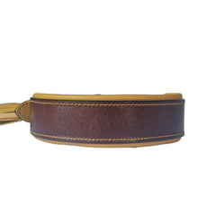 Laden Sie das Bild in den Galerie-Viewer, Leder Halsband TWO TONE - GELB - BRAUN