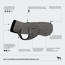 Laden Sie das Bild in den Galerie-Viewer, Cloud7 Windhundmantel Brooklyn Tweed Black Long