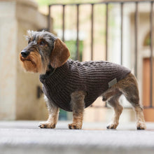 Laden Sie das Bild in den Galerie-Viewer, Leopold´s Finest Hundepullover in braun aus Strick für Dackel und kleine Hunde