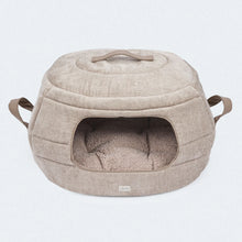 Laden Sie das Bild in den Galerie-Viewer, Hundehöhle und Hundebett Alpin beige M