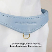 Laden Sie das Bild in den Galerie-Viewer, Step-In Leder Geschirr Pico für kleine Hunde hellblau