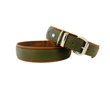 Laden Sie das Bild in den Galerie-Viewer, Halsband KLASSIK EXCLUSIV Special Edition khaki-cognac-silber