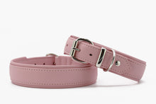 Laden Sie das Bild in den Galerie-Viewer, Lederhalsband Klassik Soft Holi Color flamingo