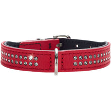 Laden Sie das Bild in den Galerie-Viewer, Halsband Diamond Petit rot/schwarz