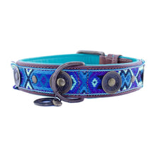 Laden Sie das Bild in den Galerie-Viewer, DWAM Hundehalsband Boho Blau