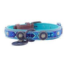 Laden Sie das Bild in den Galerie-Viewer, DWAM Hundehalsband Boho Blau